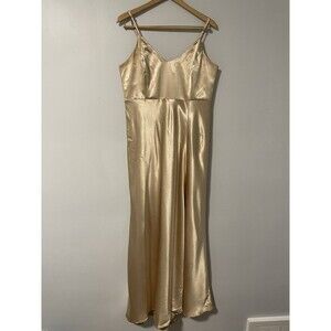 Birdy Grey Jay Women's Gold Satin Evening‎ Gown Prom Bridesmaid's Dress XL